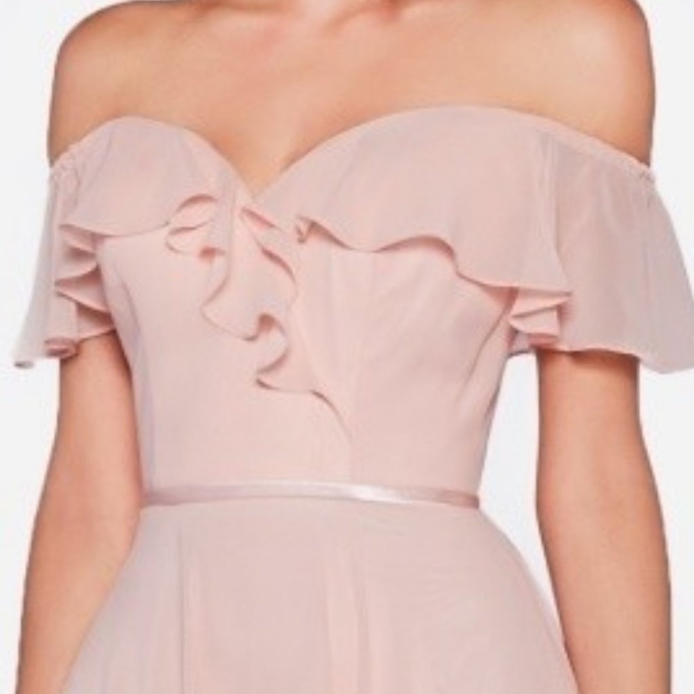 Peach Sweetheart Evening Long Dress - Picture 5 of 6